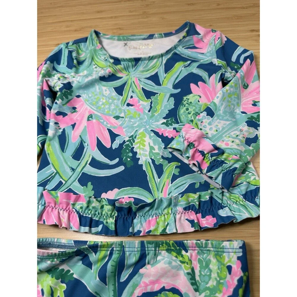 Lilly Pulitzer Margo UPF 50 Rashguard 2-piece Set Macaw Blue Sweet Escape Girl 2